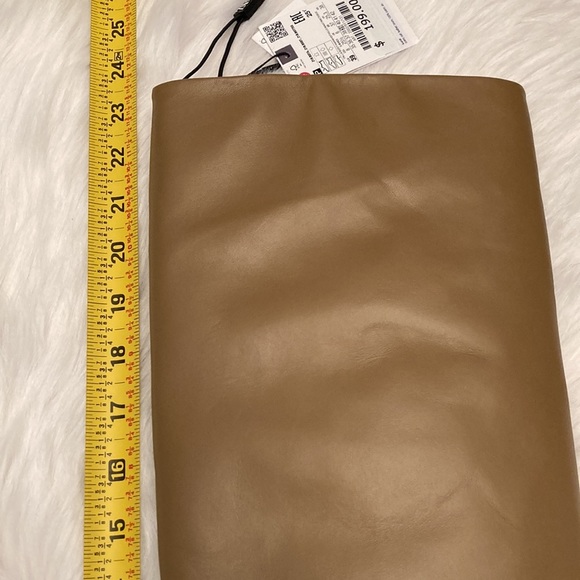 Zara New With Tags Heeled Leather Knee High Boots Brown Beige Taupe Gray, nwt - Picture 13 of 13